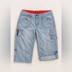 🌟👖 LEE Utility Cargo Capri Jeans – Light Wash Denim 👖🌟sz 8